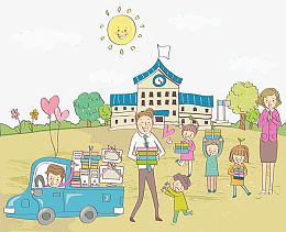 父亲送孩子上学