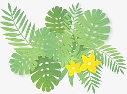 美丽树叶黄花标题框