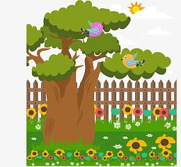 卡通大树