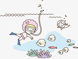潜水的女孩