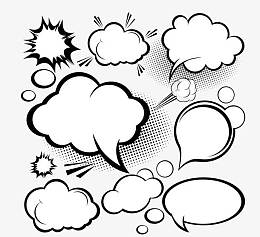 矢量漫画爆炸云对话框