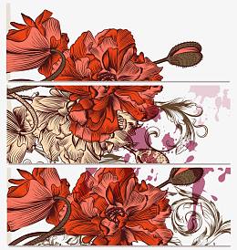 中国花纹纹样矢量素材