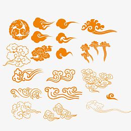 黄色祥云图案