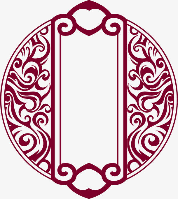 红色复古花纹图标素材免费下载_觅元素