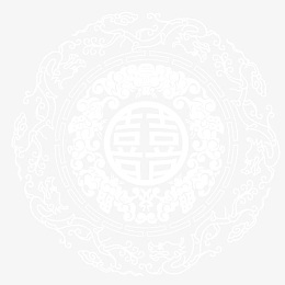 白色中国风喜字剪纸花纹装饰图案