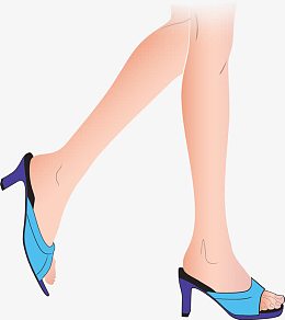 创意手绘夏天的长腿美女女鞋