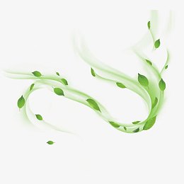 漂浮青烟绿叶春天装饰素材