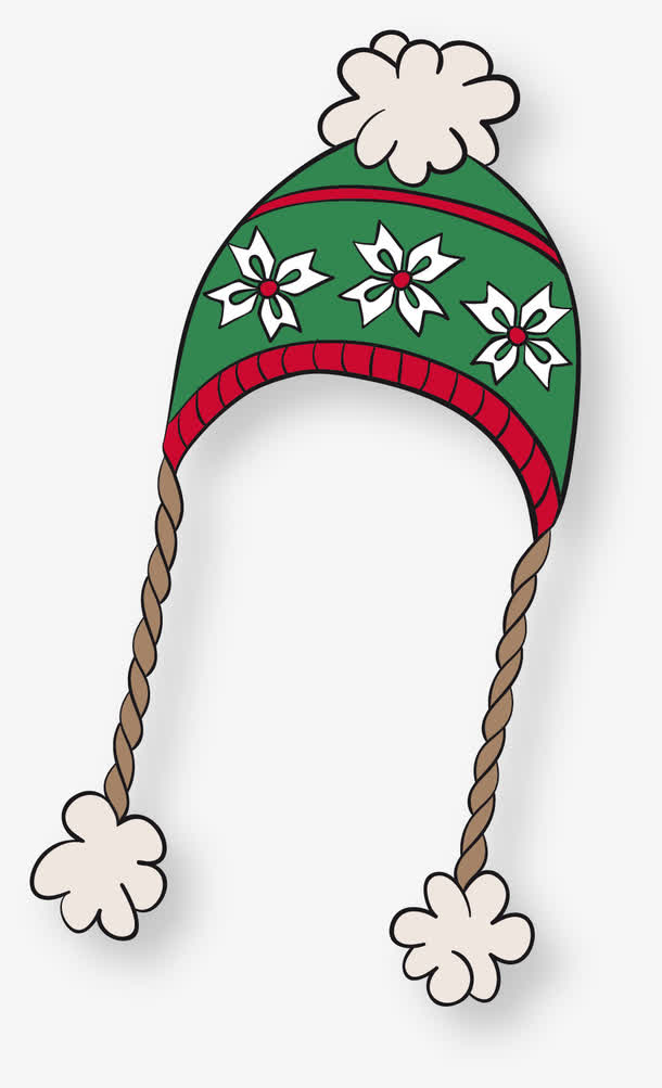矢量手绘毛线帽子