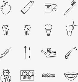 牙齿护理小图标