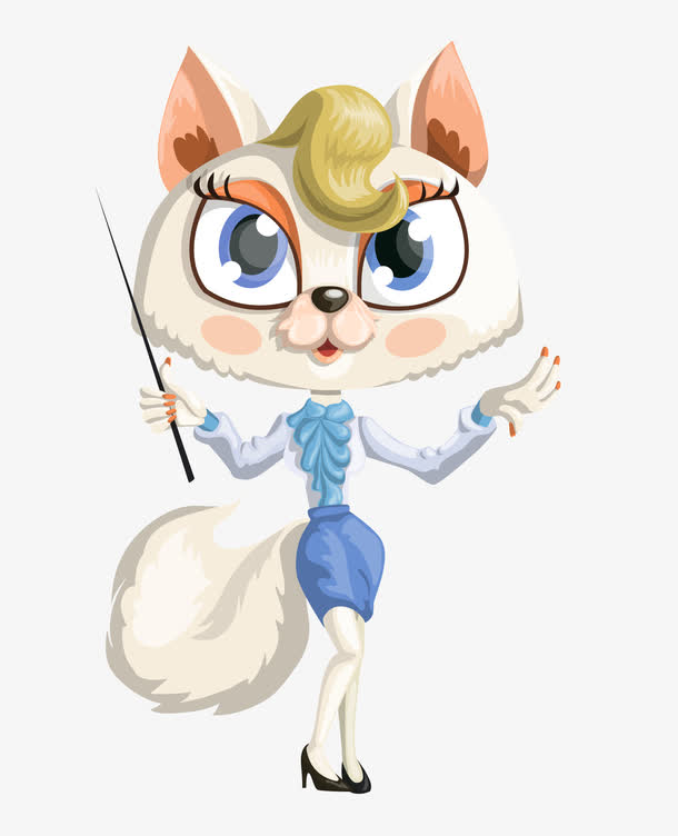 猫拟人化免抠矢量图