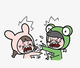 可爱卡通吵架