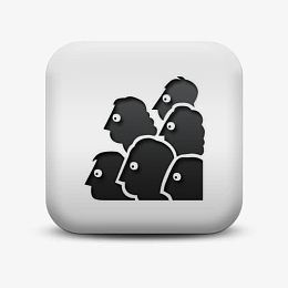 磨砂白广场图标人东西人观众人、