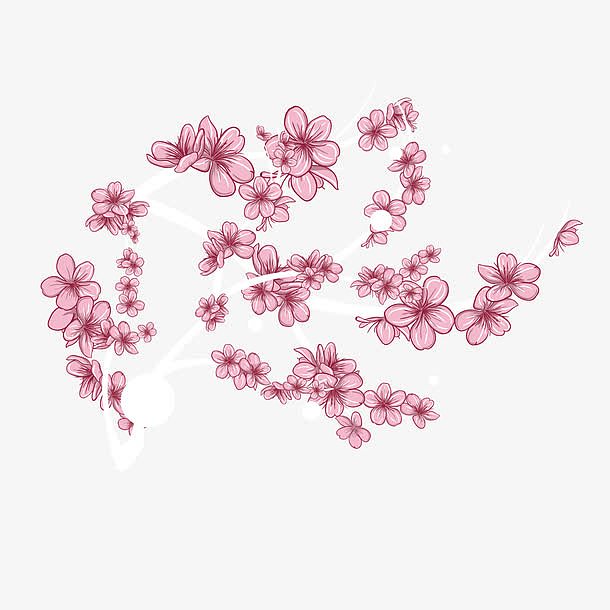 矢量日本粉红色樱花