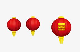 红色喜字灯笼