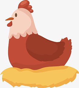 母鸡家园手绘卡通素材