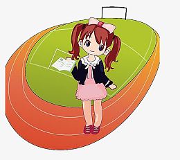 椭圆形的操场和女学生