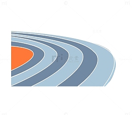 蓝色奥运会操场跑道卡通图