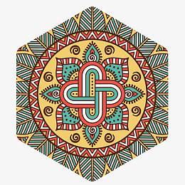 环形树叶矢量苗族花纹