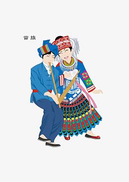 矢量苗族人物