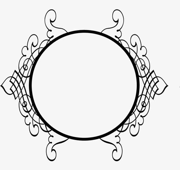 线条圆框免抠素材免费下载_觅元素51yuansu.com