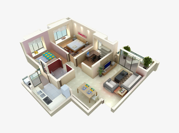 3d平面布置效果图