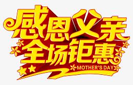 矢量感恩父亲全城钜惠立体字