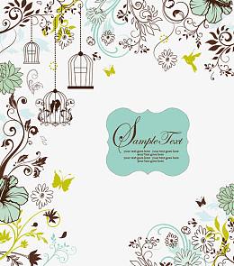 矢量小鸟与森林