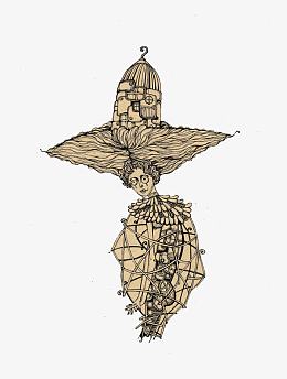 手绘眼镜男插画