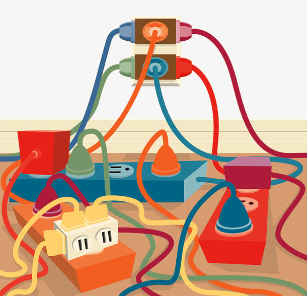 家居电器插座插画