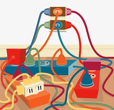 家居电器插座插画