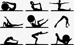 瑜伽姿势剪影