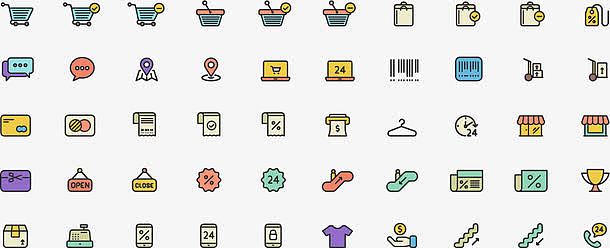 50个网上超市图标icon
