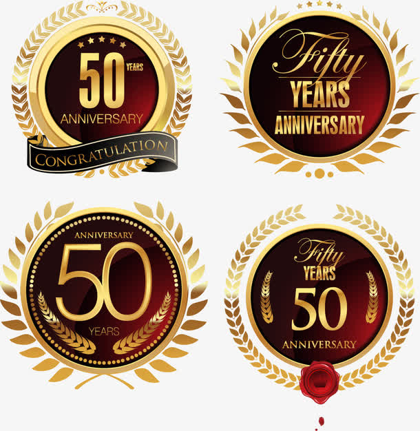 矢量50周年庆徽章