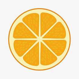 手绘橙子切面