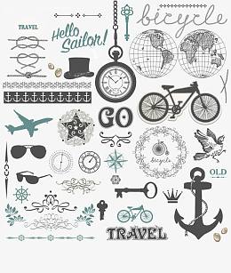 复古旅行矢量素材