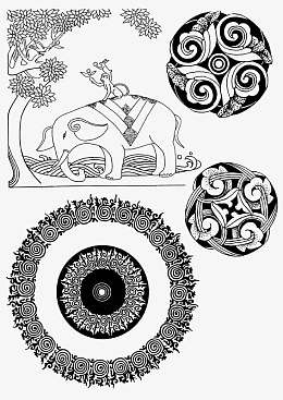 藏族花纹图案矢量