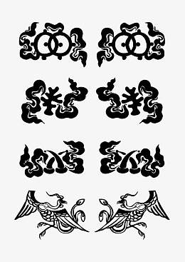 黑色矢量藏族花纹