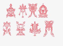 8种藏族花纹矢量