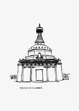 藏族喇嘛塔矢量