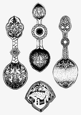 藏族法器雕花样式矢量