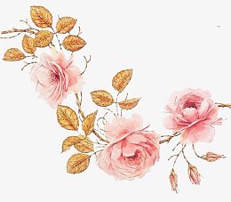 手绘水粉彩色花朵