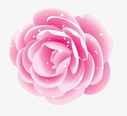 微立体粉色水粉花卉元素