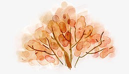 手绘水粉小树