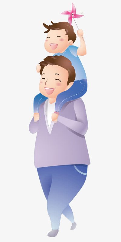 爸爸背着孩子