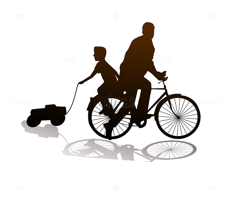 父子骑自行车
