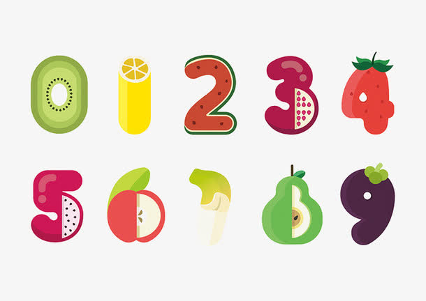 卡通水果数字免抠素材免费下载_觅元素51yuansu.com