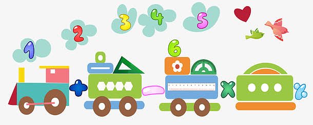 卡通数字火车幼儿园装饰海报