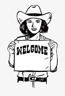 拿着Welcome高清免扣素材
