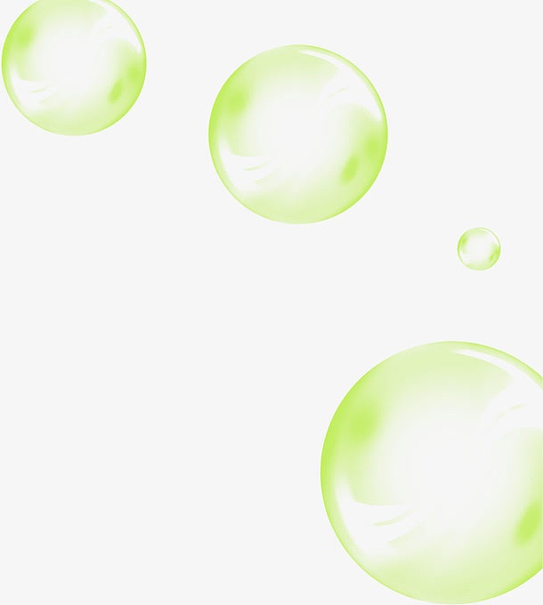 创意质感绿色的透明气泡矢量