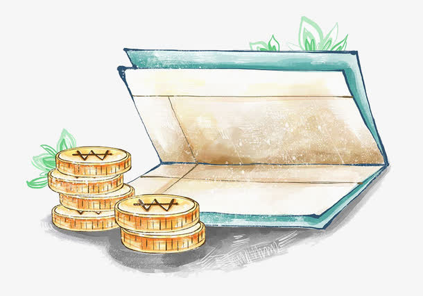 货币和存折手绘